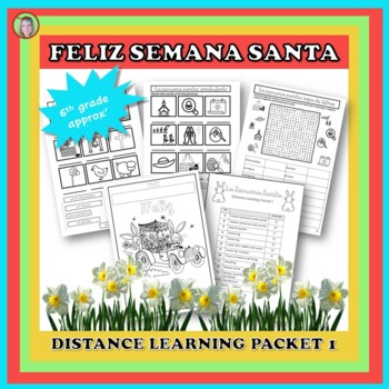 Preview of Spanish Semana Santa Easter Work Packet 1 ≌6th grade