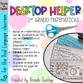 SPANISH Desktop Helper Name Plate 1st grade - Dual Languag