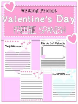 Preview of SPANISH- Dia de San Valentin Writing Prompt