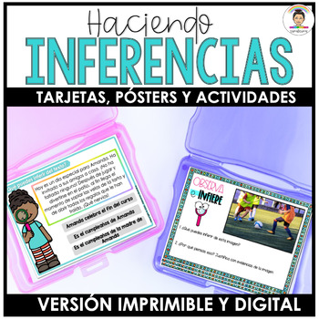Preview of Making inferences in Spanish Task Cards BUNDLE  (La Inferencia)