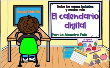 Preview of SPANISH Digital Calendar for Google Slides TM / Distance Learning