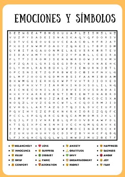 SPANISH EMOTIONS WORD SEARCH PUZZLE WORKSHEET ACTIVITY by Best Little ...