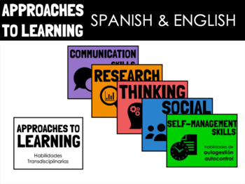Preview of SPANISH & ENGLISH IB PYP APPROACHES TO LEARNING POSTERS