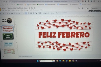 Preview of SPANISH "FELIZ ___" MONTHLY SLIDES / CLASS STARTERS