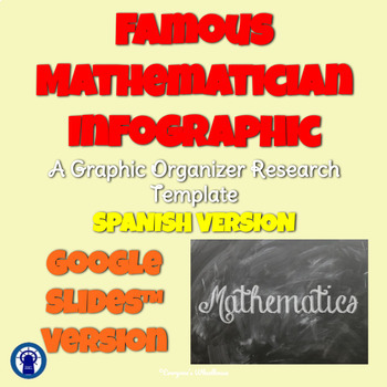 Preview of SPANISH Famous Mathematician Infographic for Google Slides™ 