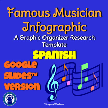 Preview of SPANISH Famous Musician Graphic Organizer for Google Slides™ 