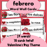 SPANISH February Valentine's Day Word Wall Cards El Dia de