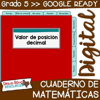 Preview of SPANISH Fifth Grade DIGITAL Math Interactive Notebook: Decimal Place Value