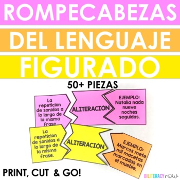 Preview of SPANISH Figurative Language Vocabulary Puzzle