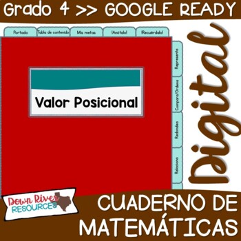 Preview of SPANISH Fourth Grade DIGITAL Math Interactive Notebook: Decimal Place Value
