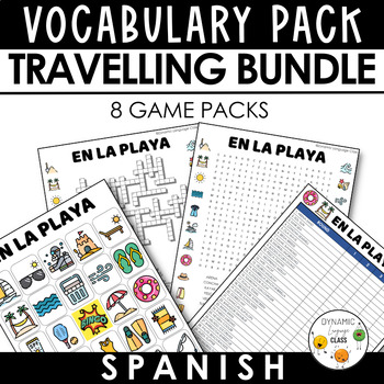 Preview of SPANISH GAMES Travelling Vocabulary Game Pack - Word Search, Crossword & Bingo