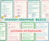 SPANISH Grammar BASICS bundle A5 flashcards | Spanish Gram