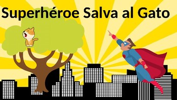 Preview of SPANISH Gross Motor Telehealth: Superhéroe Salva al Gato