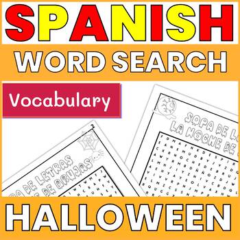 Preview of SPANISH HALLOWEEN WORD SEARCH VOCABULARY GAME ACTIVITY - NOCHE DE BRUJAS