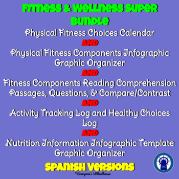 Preview of SPANISH Health & Wellness Super Bundle (Components of Fitness, Nutrition)