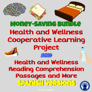 Preview of SPANISH Health and Wellness Bundle:  Cooperative Learning Project & Passages
