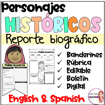 Preview of SPANISH Historical figures Biography report - Research templates