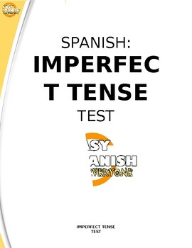 Preview of SPANISH: IMPERFECT TENSE MULTIMPLE CHOICE TEST.