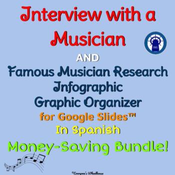 Preview of SPANISH Interview with a Musician & Infographic Bundle for Google Slides™
