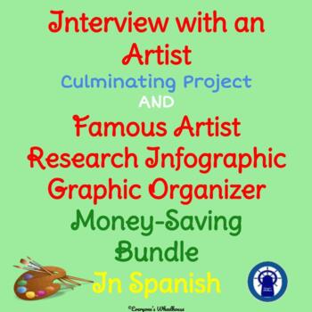 Preview of SPANISH Interview with an Artist Project & Research Graphic Organizer Bundle