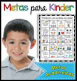 SPANISH Kindergarten Goals Chart - Parent Teacher Conferen