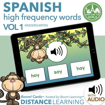 Preview of SPANISH Kindergarten High Frequency Words Volume 1 Boom Cards™