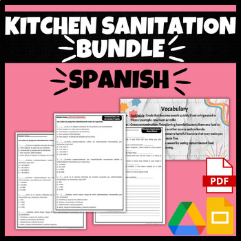 Preview of SPANISH Kitchen Sanitation BUNDLE | FACS, FCS, Cooking