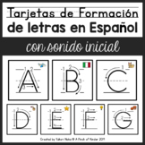 SPANISH Letter Formation Flash Cards with Initial Sound Pi