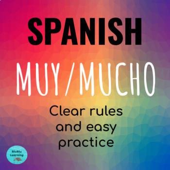 Preview of SPANISH: MUY/MUCHO. Rules and practice made easy!!!!