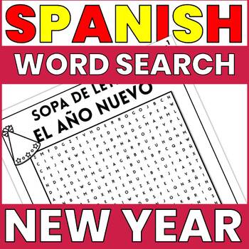 Preview of SPANISH NEW YEAR VOCABULARY WORD SEARCH ENGAGING WINTER ACTIVITY - EL AÑO NUEVO