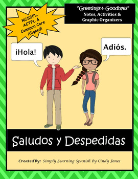 Preview of DISTANCE LEARNING SPANISH "Greetings & Goodbye's"  *No Prep Bundle