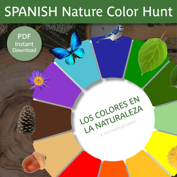 Preview of SPANISH Nature color Wheel | Colores en Búsqueda del tesoro en la naturaleza