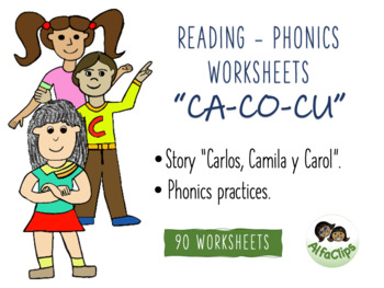 Preview of STORY READING- SPANISH PHONICS WORKSHEETS/ CA-CO-CU SYLLABLES