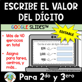SPANISH PLACE VALUE: Escribe el valor del dígito - Valor p