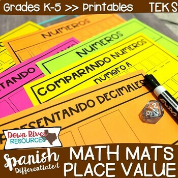 Preview of SPANISH Place Value Mats | Valor posicional {Differentiated Guided Math Mats}