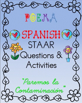 Preview of SPANISH Poem:  Paremos la contaminación completo-NO PREP Needed