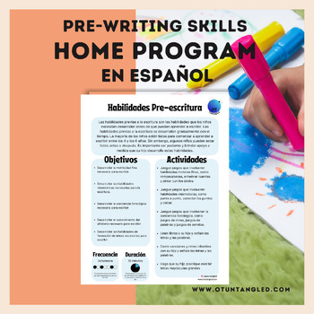 Preview of SPANISH Pre-Writing Skills Home Program