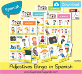 SPANISH Printable ADJECTIVES Bingo / Lotería Adjetivos en 