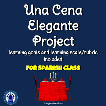 Preview of SPANISH Printable Project: Una Cena Elegante