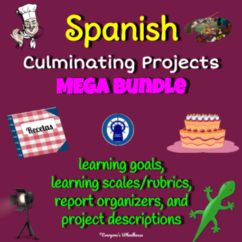 Preview of SPANISH Projects Printable MEGA Bundle with SEVEN Culminating Projects