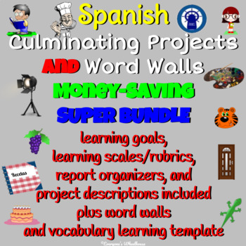 Preview of SPANISH Projects & Word Walls Printable SUPER Bundle