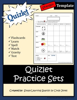 Preview of QUIZLET PRACTICE SETS *Spanish Template