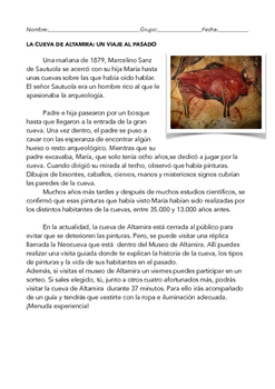SPANISH READING LA CUEVA DE ALTAMIRA by SPAIN IN MY HEART | TPT
