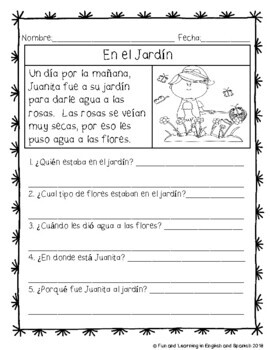 Spanish Reading Comprehension Activities For Beginners 70C