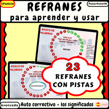 Preview of Spanish sayings Refranes famosos No prep self-checking digital activity