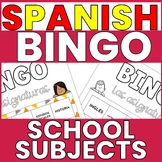 SPANISH CLASS SUBJECTS VOCABULARY BINGO GAME - LAS ASIGNAT