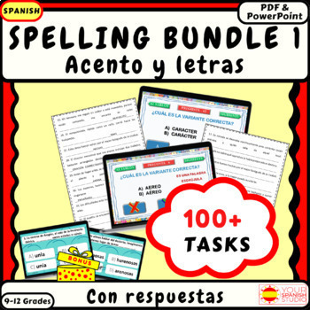 Preview of Spanish spelling Bundle N1 No prep Ortografía Lote 1