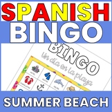 SPANISH SUMMER BEACH VOCABULARY BINGO GAME - UN DÍA EN LA PLAYA
