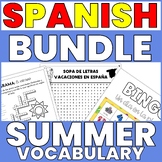 SPANISH SUMMER VOCABULARY BINGO WORD SEARCH AND CROSSWORD 