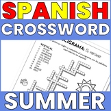 SPANISH SUMMER VOCABULARY CROSSWORD PUZZLE ACTIVITY - EL V